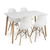 Dining Table and Chairs 4 6 Set Wooden legs Retro dining Room Chair Grey Kitchen