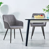 2X Grey Velvet Dining Chairs Armchairs Kitchen Dining Room Chair Padded Seat