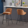 2x Bar Stools Velvet Breakfast Chairs Footrest Barstool with Spring Cushion