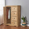 Modern 1 Door Chest of Drawers 4 Solid Pine Bedroom Wardrobe Sideboard Cabinet
