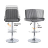 2x PU Leather Bar Stools&Round MDF Top Chromed Base Bar Table Height Adjustable