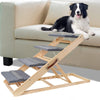 2In1 Portable Folding Pet Stairs for Dog Cat High Bed Steps Safety Car Wood Ramp