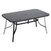 Outdoor Glass Top Garden Table Parasol Table Patio Dining Metal Frame Furnitures