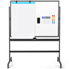 90 x 120CM Double Side Mobile Magnetic Whiteboard Adjustable Dry Erase Board