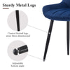 Set of 2 Dining Chairs Velvet Padded Seat Metal Leg Kitchen Chairs Multicolor