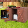 Outdoor Storage Shed Garden Patio Wood Utility Tool Cabinet W/Double Doors Brown