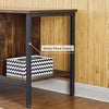 Brown Wooden TV Cabinet Metal Leg with Compartment Shelf Unit Industrial Style