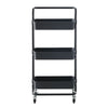 3 Tiers Kitchen Trolley Cart Slim Rolling Storage Rack Tray Shelf Rolling Wheels