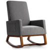 Modern Rocking Chair Upholstered Fabric Armchair Linen Padded Seat Rocker Chair