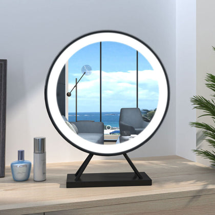 Hollywood Vanity Mirror with Dimmable 3 Color, Light Up Tabletop Makeup Mirror