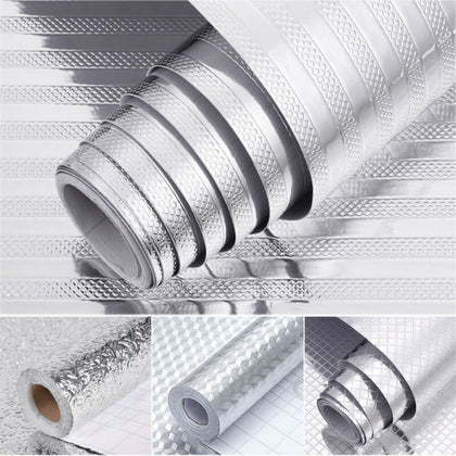 Kitchen Oil Proof Wall Sticker Aluminum Foil Waterproof Self Adhesive Wallp