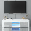 Modern TV Unit Cabinet Stand Matt Body & High Gloss Doors LED Light Livingroom