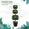 75CM Artificial Boxwood Topiary Tree Fake Triple Square Shaped Boxwood Plant