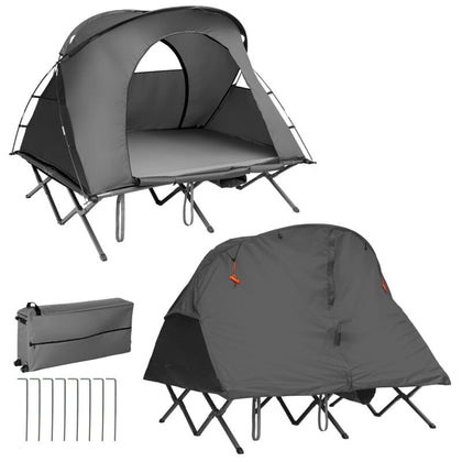 2-Person Camping Cot Tent 4-in-1 Folding Tent Bed W/ Waterproof External Cover