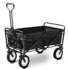 Heavy Duty Foldable Folding Garden Trolley Cart Wagon Truck 4 Wheels 150KG Black