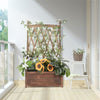 Solid Wood Lattice Planter Flowerpot Trellis Climbing Rectangular Plant Box Yard