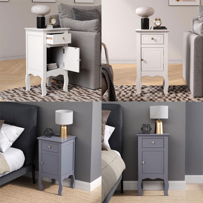 Wooden Bedroom Bedside Cabinet Furniture Storage Nightstand Side Table Drawer UK