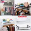 Heavy Duty Wall Mounted Clothes Rail Hanging Rack Garment Wardrobe Display Shelf