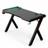 47" Gaming Desk Computer Table PC Laptop RGB LED Lights Racing Gamer Workstation