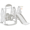 Toddler Slide and Swing Set 4 in 1, Kids Playground Climber Swing Playset Grey