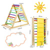 Wooden Kids Climbing Triangle Ladder Training Climber with Ramp for Children