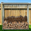 Large Galvanised Steel Garden Shed Metal Waterproof Pent Roof Firewood Log Rack