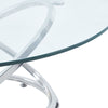 Modern Clear Glass Sofa Side Table Chrome Leg Small Coffee Table Living Room