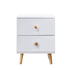 Nightstand 2White Drawers Storage Wood Bedside Cabinet Small Side Table Bedroom