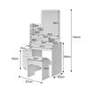 White Dressing Table Wood Makeup Desk with Mirror 4 Drawers Stool Bedroom Home