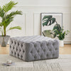 Upholstered Chesterfield Square Coffee Table Footstool Pouffe Foot Stool Seat UK