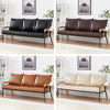 Modern 3-Seater Faux Leather Sofa Armchair Black/Cream/Brown Couches Living Room