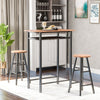 Industrial Breakfast Bar Table and 2 Stools Set Kitchen Dining Room Furniture