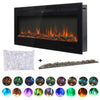 60" Insert/Wall Mounted Fireplace LED Fire 9Flame Fireplace Home Heater Timer UK