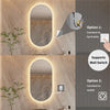 Framless LED Illuminated Bathroom Mirror Vanity Make Up Dressing Mirror with Pad