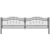 Fence Gate with Spear Black 406x151 -coated Steel R5U4