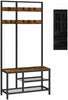 HOOBRO Coat Rack Stand Hall Tree Free Standing Coat Stand Entryway Storage Shelf