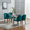 4x Velvet Dining Chairs Dinning Room Accent Side Chairs w/ Metal Leg Dark Green