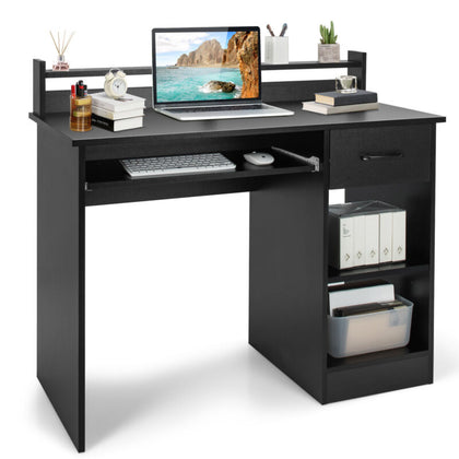 Wooden Computer Desk W/ Keyboard Tray Writing Workstation Vanity Dressing Table