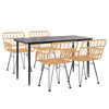 5 Piece Garden Dining Set Poly Rattan W6B3
