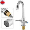 Chrome Bathroom Kitchen Sink Mixer Taps 360 Swivel Spout Double Lever Faucet UK