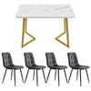 Modern Dining Table and 4 Chairs Set with Metal legs Dining Room Kitchen NS