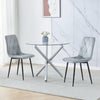 Modern 5Pcs Round Dining Table and Chairs Set 4 for Dining Room Space Saving