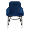 2 Pcs Blue Velvet Dining Chairs Dining Room Kitchen Chairs Tub Chairs Modern