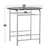 3Pcs Modern Breakfast Bar Dining Table and 2 Chairs Set Metal Frame Kitchen