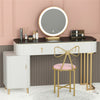 Set of 1/2 Vanity Chair Thicken Padded Lounge Dresser Seat Makeup Stool for Girl