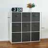 9 Cube Wooden Bookcase Shelving Unit Display Storage w/ 9 Foldable Canvas Basket