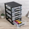 Plastic Storage Box 4 Tier Drawer Tower Cabinet Home Office Desktop Organizer