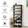 7-tier Double Shoe Storage Tower Organiser Unit Home Display Shelf Rack Stand