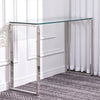 Living Room Tables Tempered Glass Coffee Tea Side Concole Table With Chrome Legs