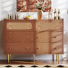 Chest of Drawers with 6 Drawers Rattan Cabinet Bedroom Furniture Storage Bedside